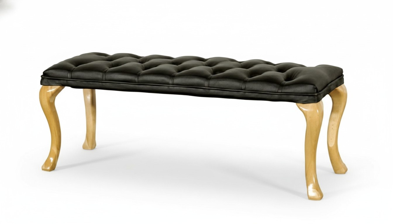 Chaise Lounge Chesterfield Bed Seat Stool Leather Textile 50x50x45 / 120x40x45