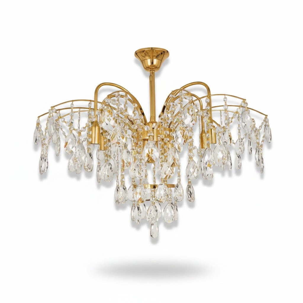 Chandelier French gold in the living room light luxurious lamps
