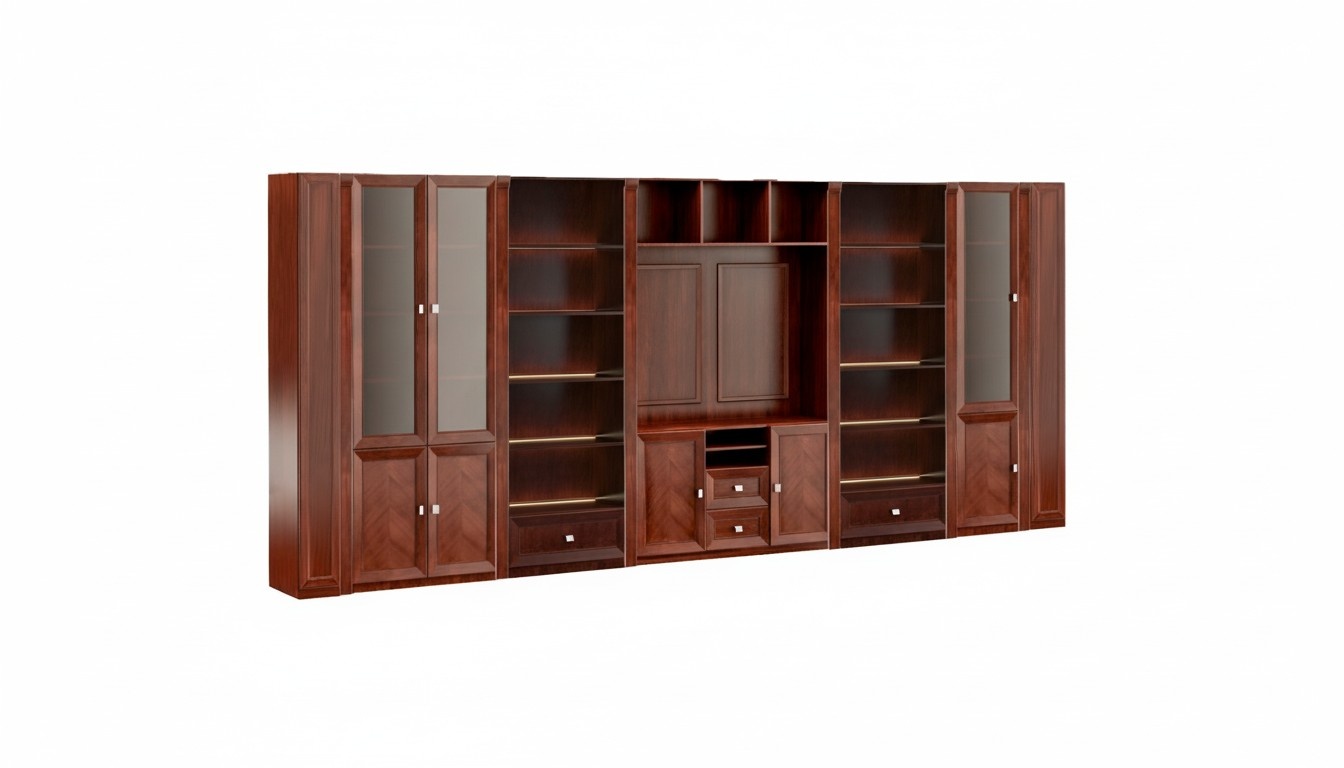 Cherry brown wardrobe luxurious bedroom wood drawers