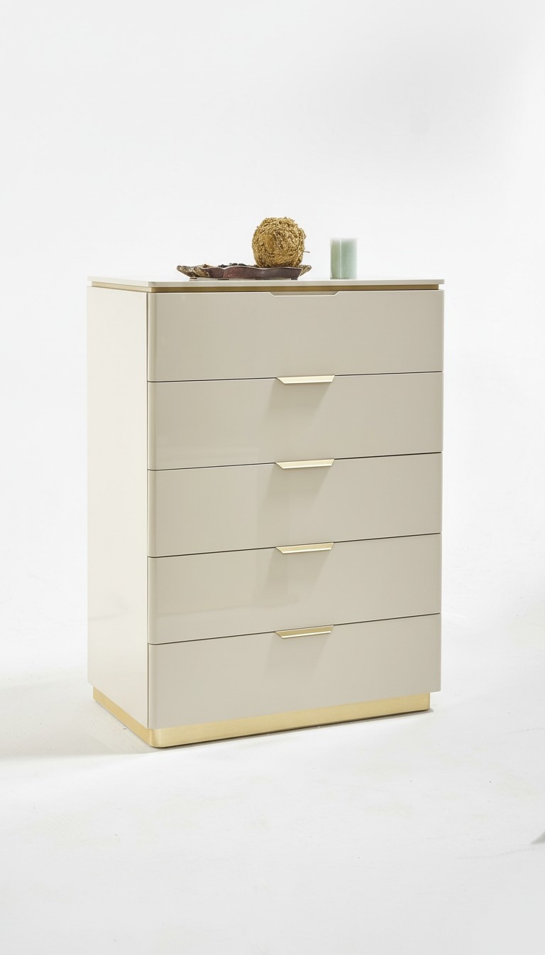Chest of Drawers Beige Wood Luxury Tall Cabinet Consoles Cupboards Furniture Sideboard Cupboard