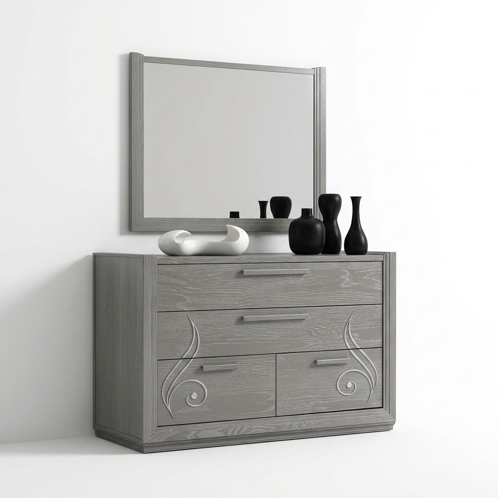 Chest of drawers mirror cabinet Luxury chests of drawers cabinet set 2pcs.