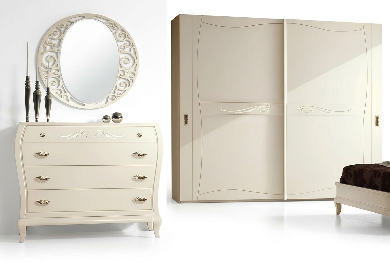 Chest of drawers Mirror Chests of drawers Cabinet Shelf Console Set 2pcs.