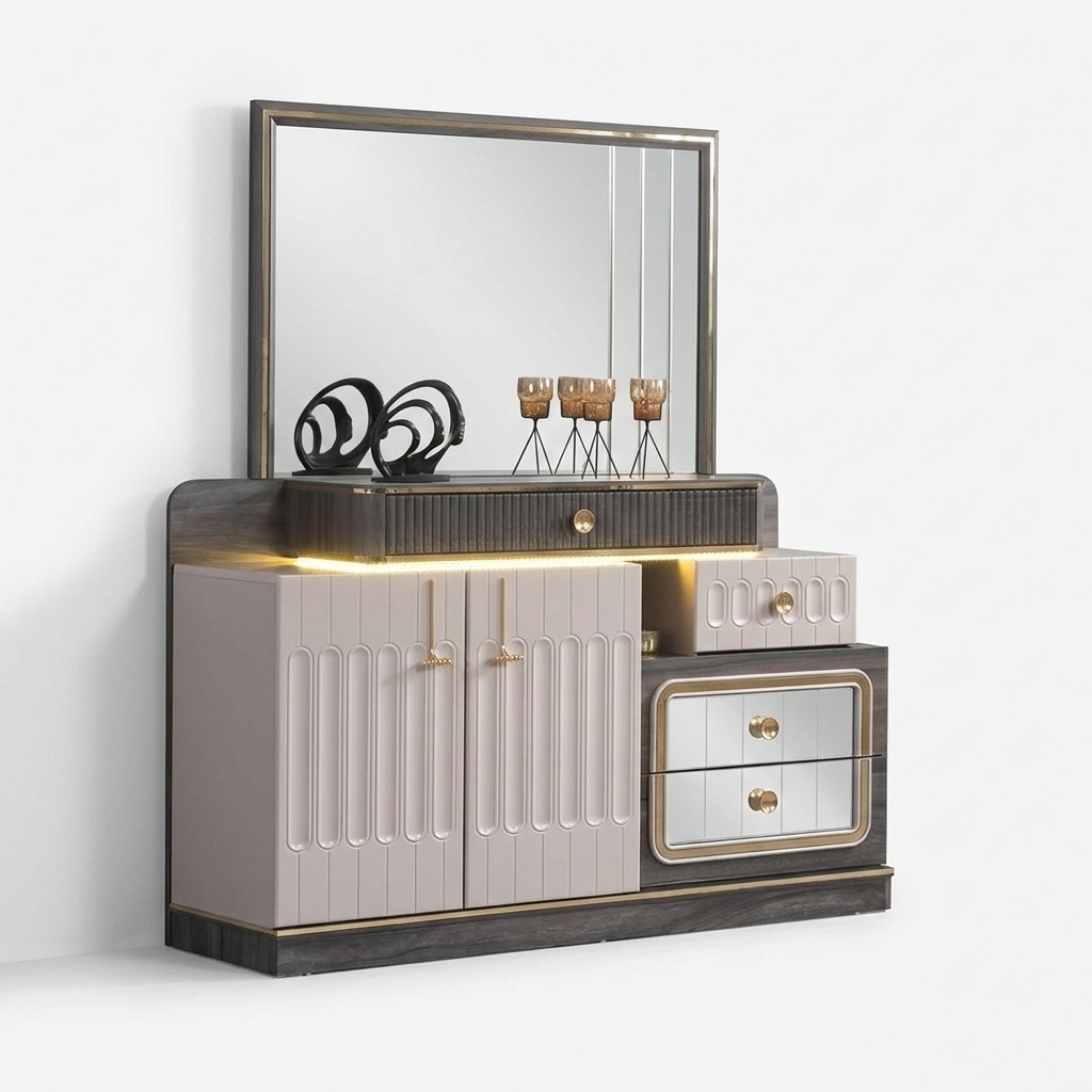 Chest of drawers mirror luxury console sideboard design bedroom