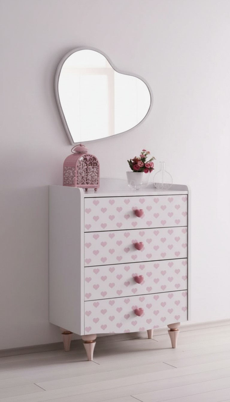 Dresser mirror wood set modern design furniture new group white luxury 2 pieces