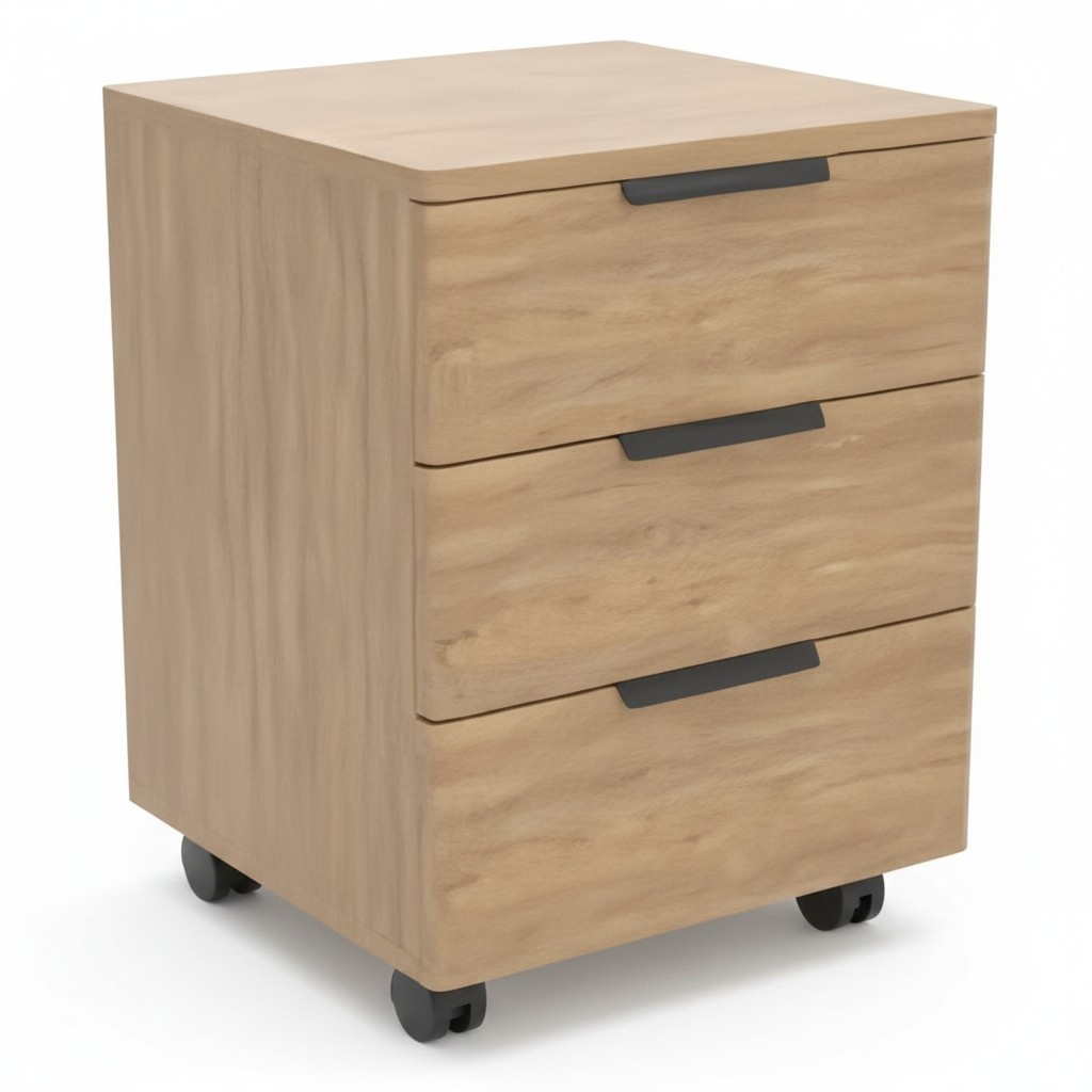 Chest of drawers with 3 drawers storage cabinet beige office living room