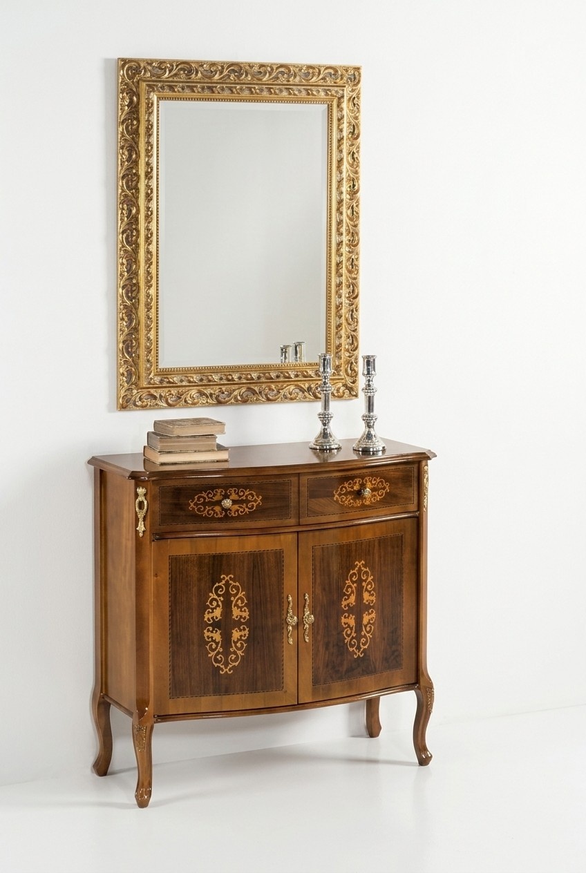 Chest of drawers wood furniture baroque with mirror luxury Italian furniture 2-piece set new