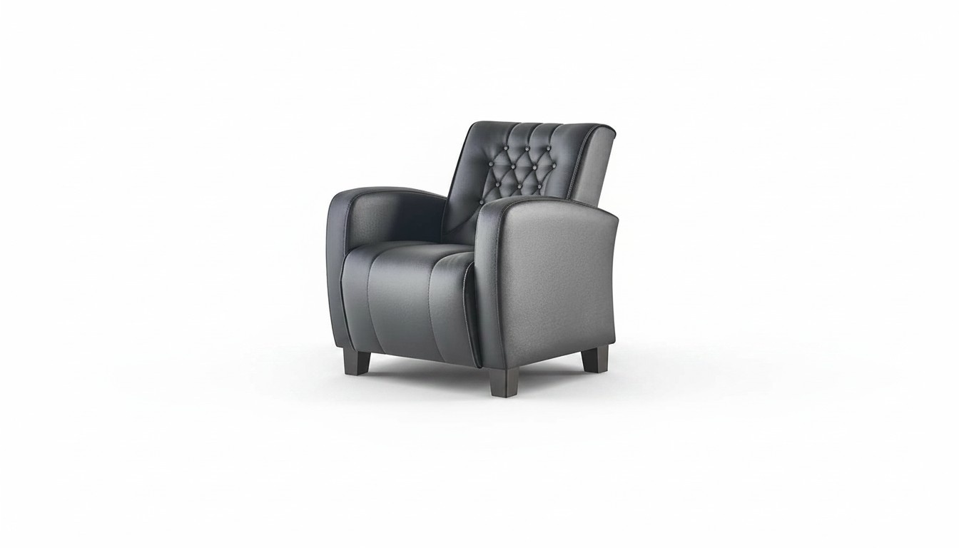 Chesterfield 1-Seater Armchair Modern Leather Recliner 1-Seater with Buttons