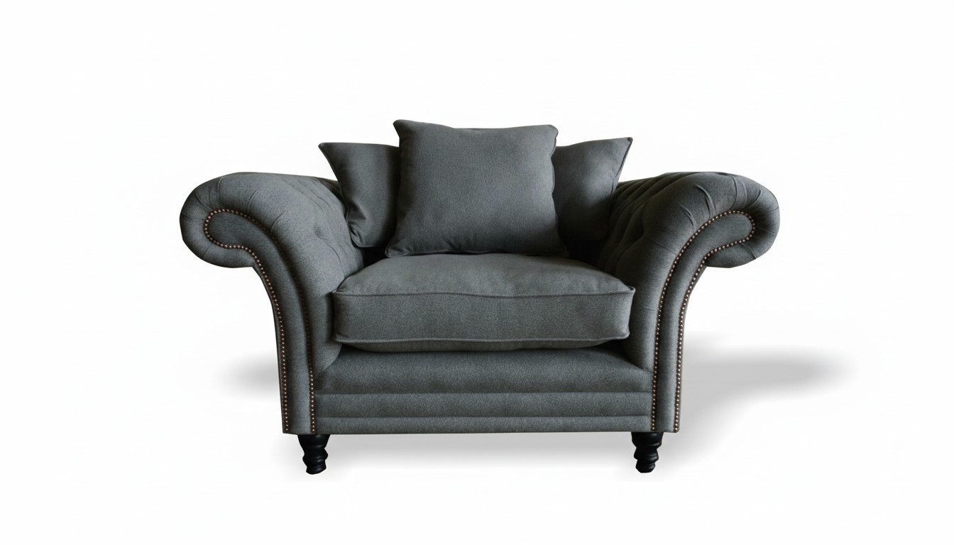 Leather Chesterfield 1 Seater Couch Upholstery Seat Textile Fabric Couches Sofas Sofa