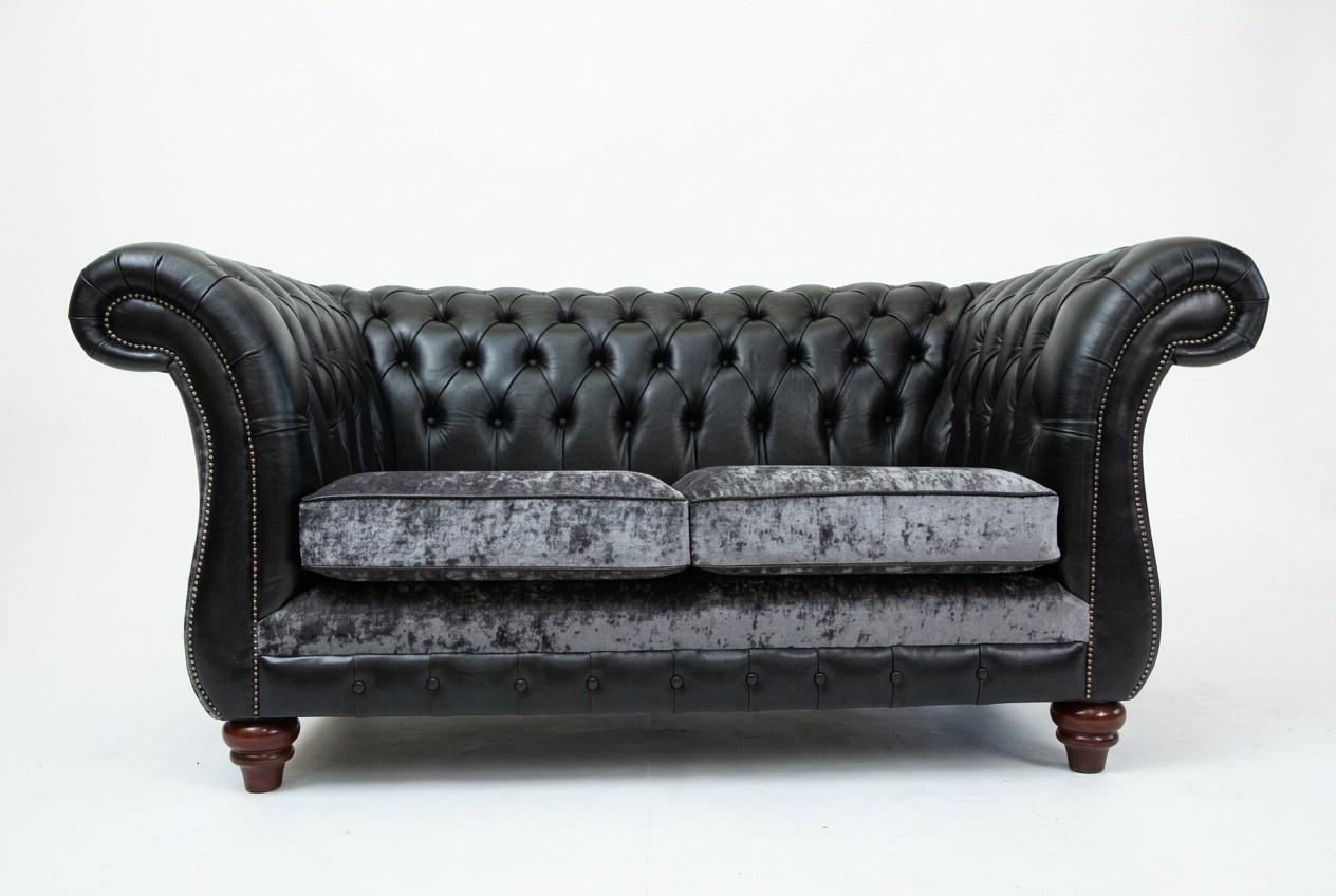 Chesterfield 2 seater classic luxury baroque rococo couch sofa leather couch new