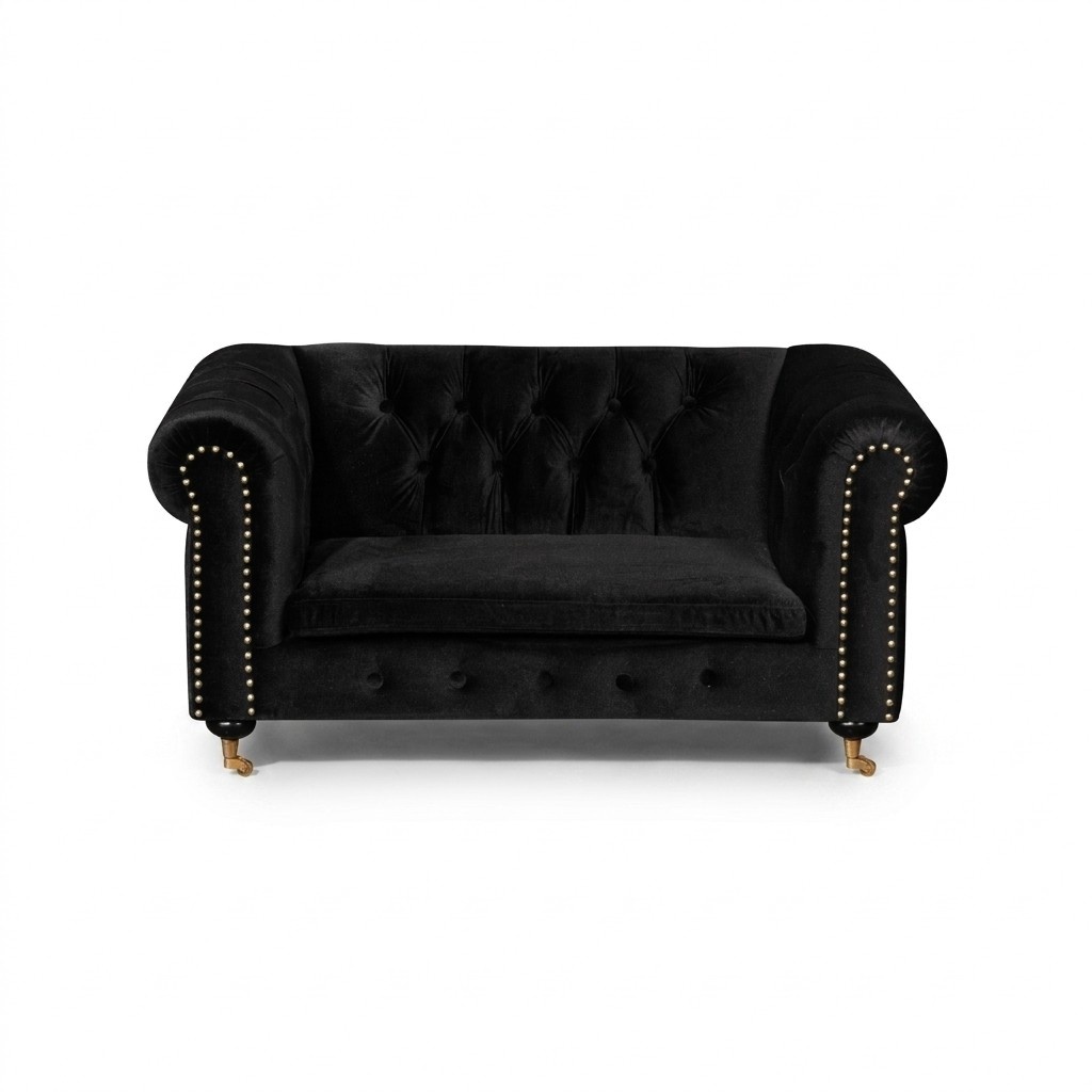 Chesterfield 2-Seater Classic Luxury Baroque Rococo Sofa Textile Leather Couch
