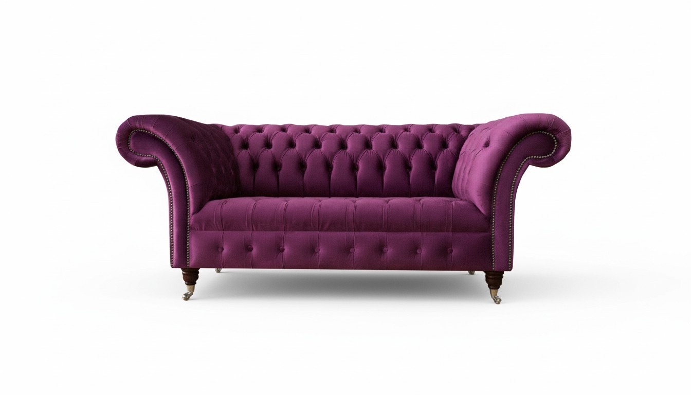 Chesterfield 2 seater purple living room modern design couches sofa furniture fabric
