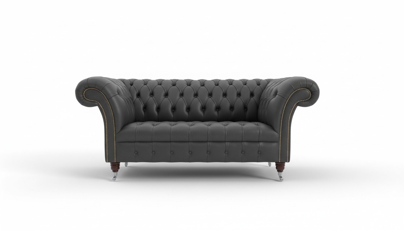 Chesterfield 2 Seater Sofa Leather Sofa Couch Upholstery Two Seater New