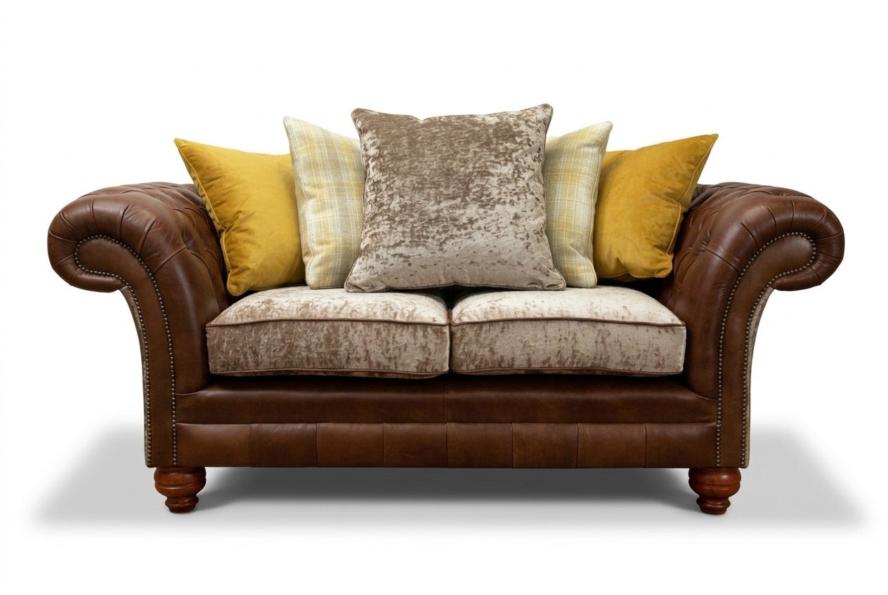 Chesterfield 2 Seater Sofa Leather Sofa Couch Upholstery Seat Set Two Seater New