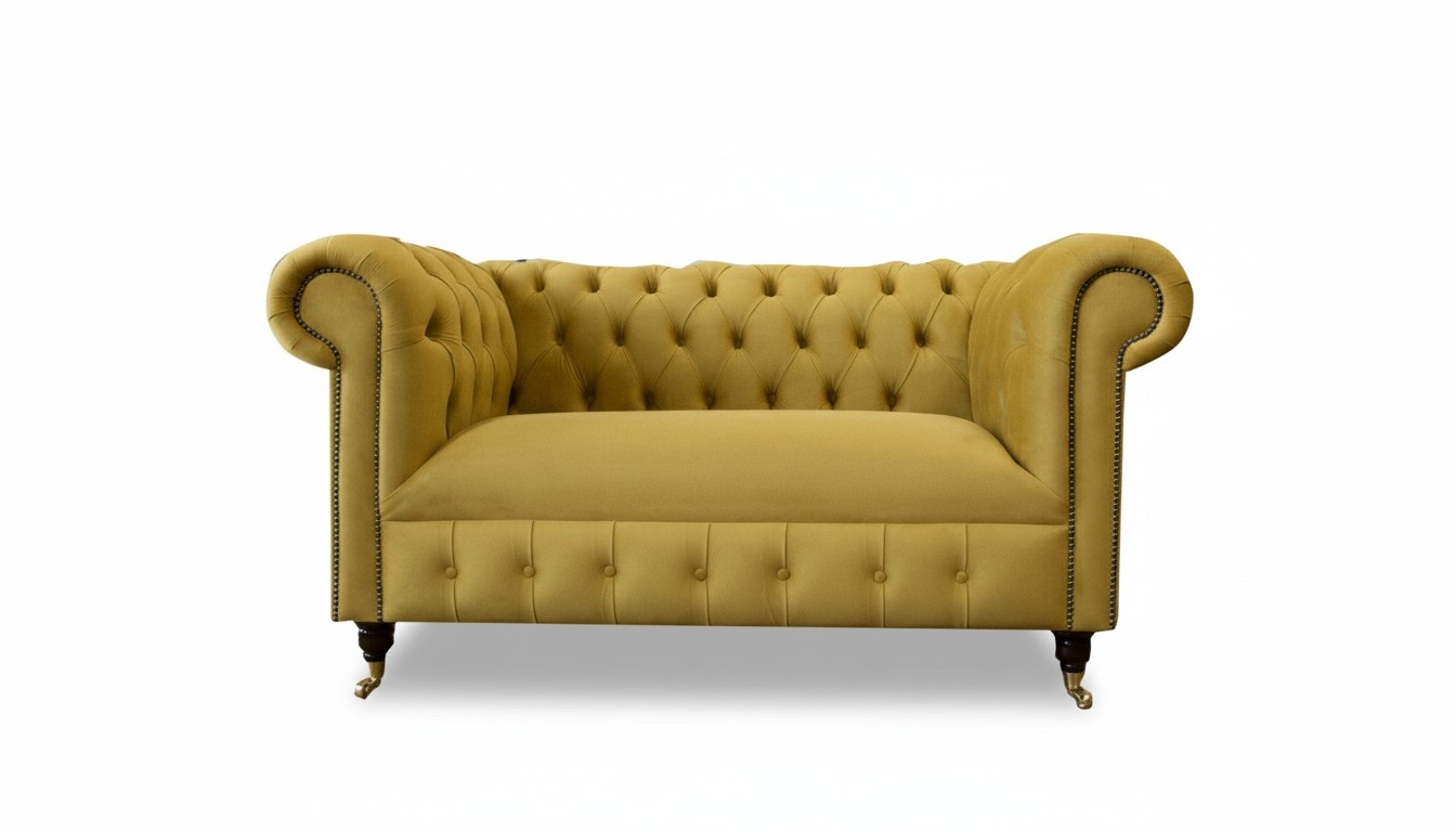 Chesterfield 2 seater sofa yellow design couches upholstery sofas new creative luxury