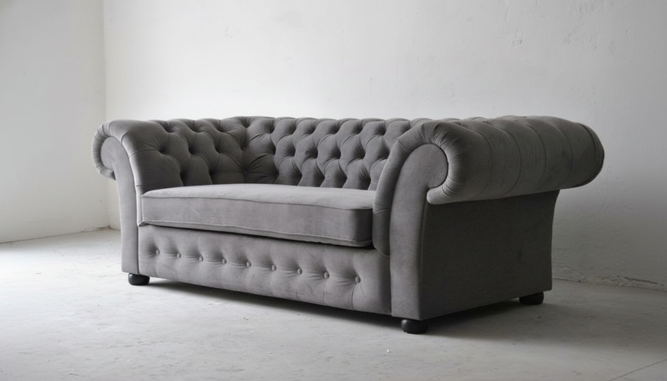 Chesterfield 3+1 Seater Fabric Design Couch Upholstery Sofas Textile Modern Sofa New