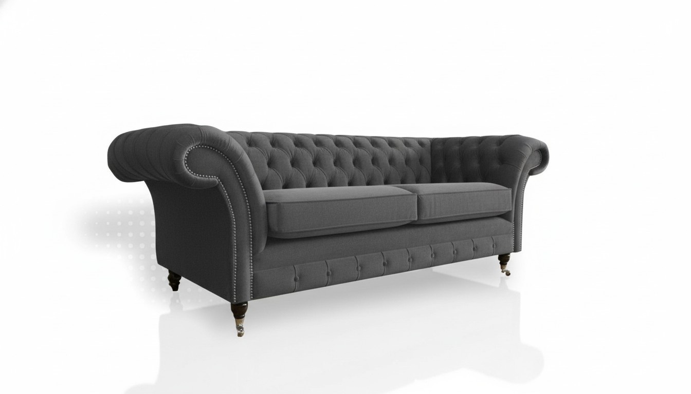 Chesterfield 3 seater gray xxl bix sofas furniture new living room modern design sofa