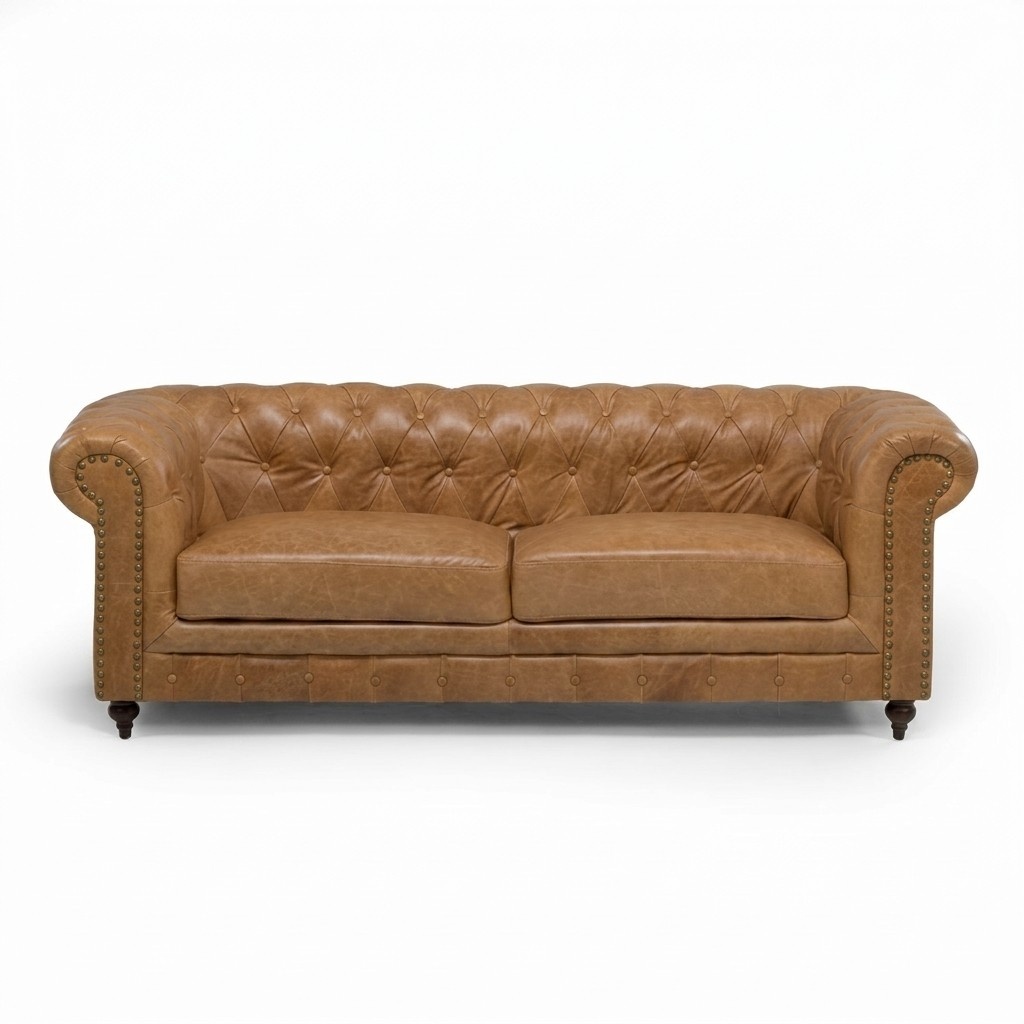 Chesterfield 3-Seater Classic Luxury Baroque Rococo Sofa Textile Leather Couch