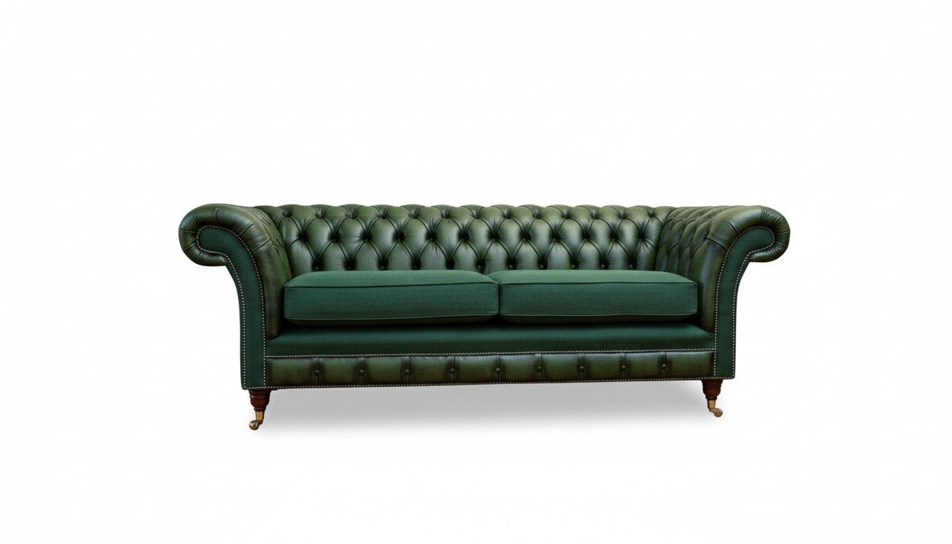 Chesterfield 3 Seater Leather Green Modern Design Sofa New Creative Furniture Sofas New