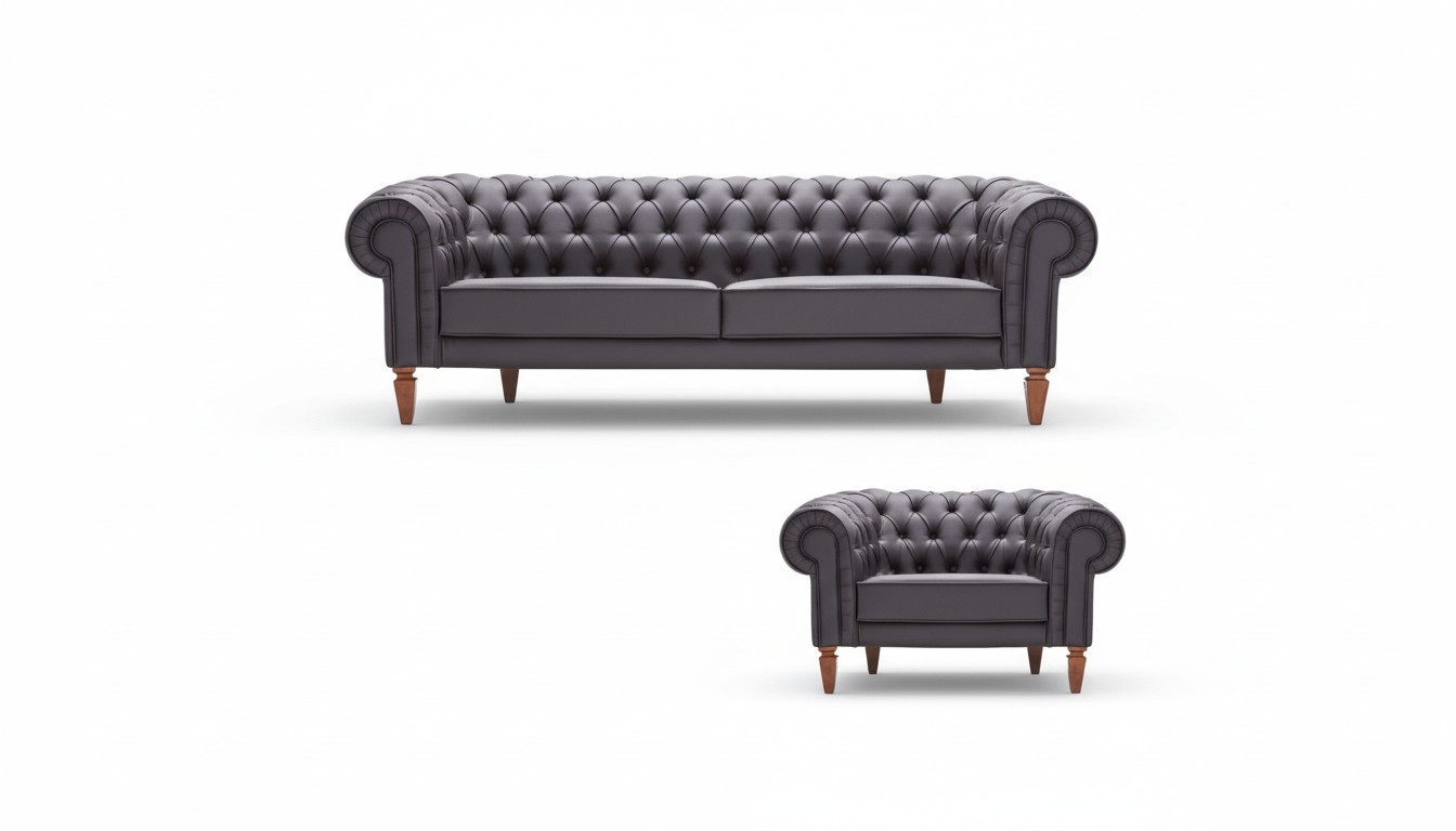 Chesterfield 3-Seater Sofa Armchair Couch Sofa Chairs 1-Seater Single Seater Leather