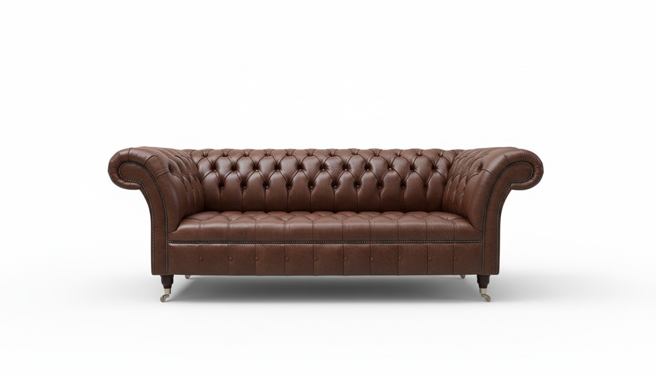 Chesterfield 3 seater couch leather sofa upholstery set antique style set new