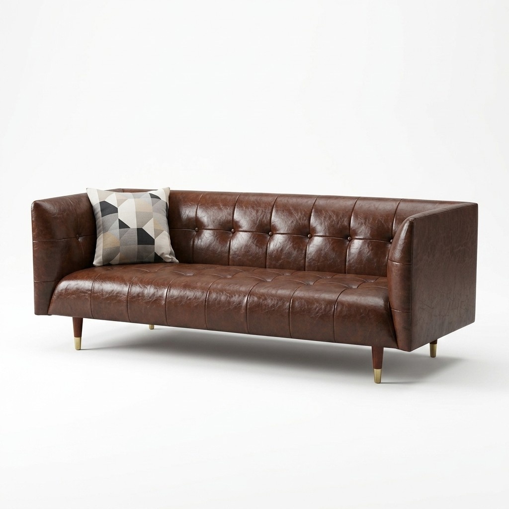 Chesterfield 3 seater sofa leather sofa couch upholstery seat set 3 seater sofas new brown