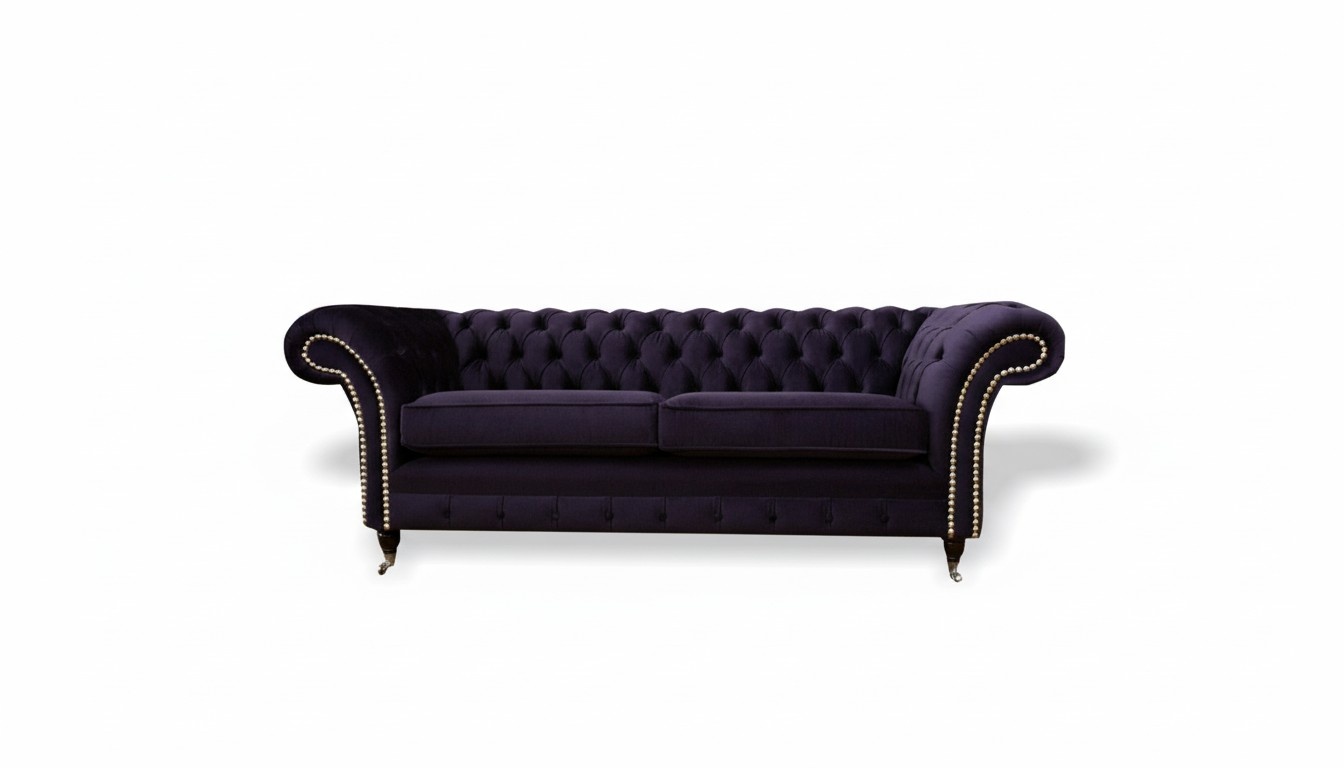 Chesterfield 3 Seater Sofa Purple Modern Sofas Couches New Modern Furniture Fabric