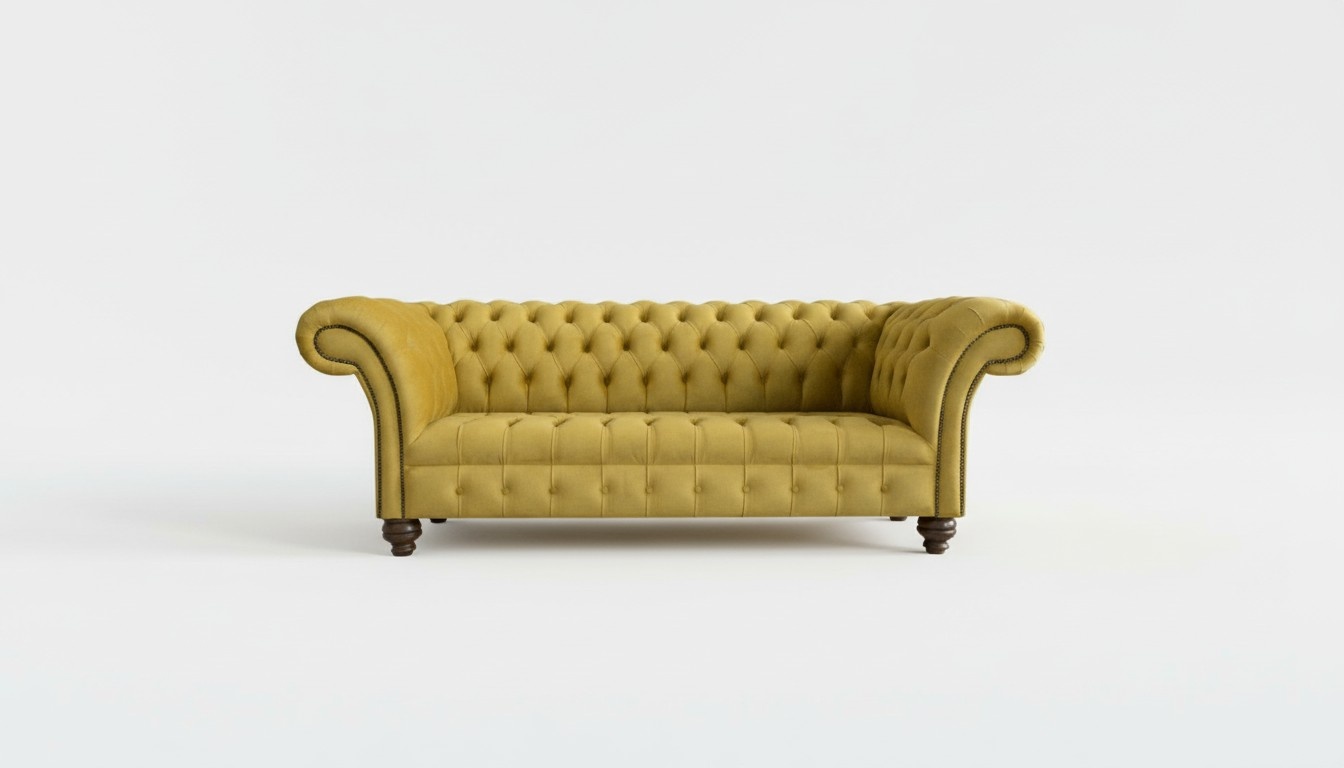 Chesterfield 3 Seater Yellow Fabric Chesterfield Design Couchen Sofas New Luxury new