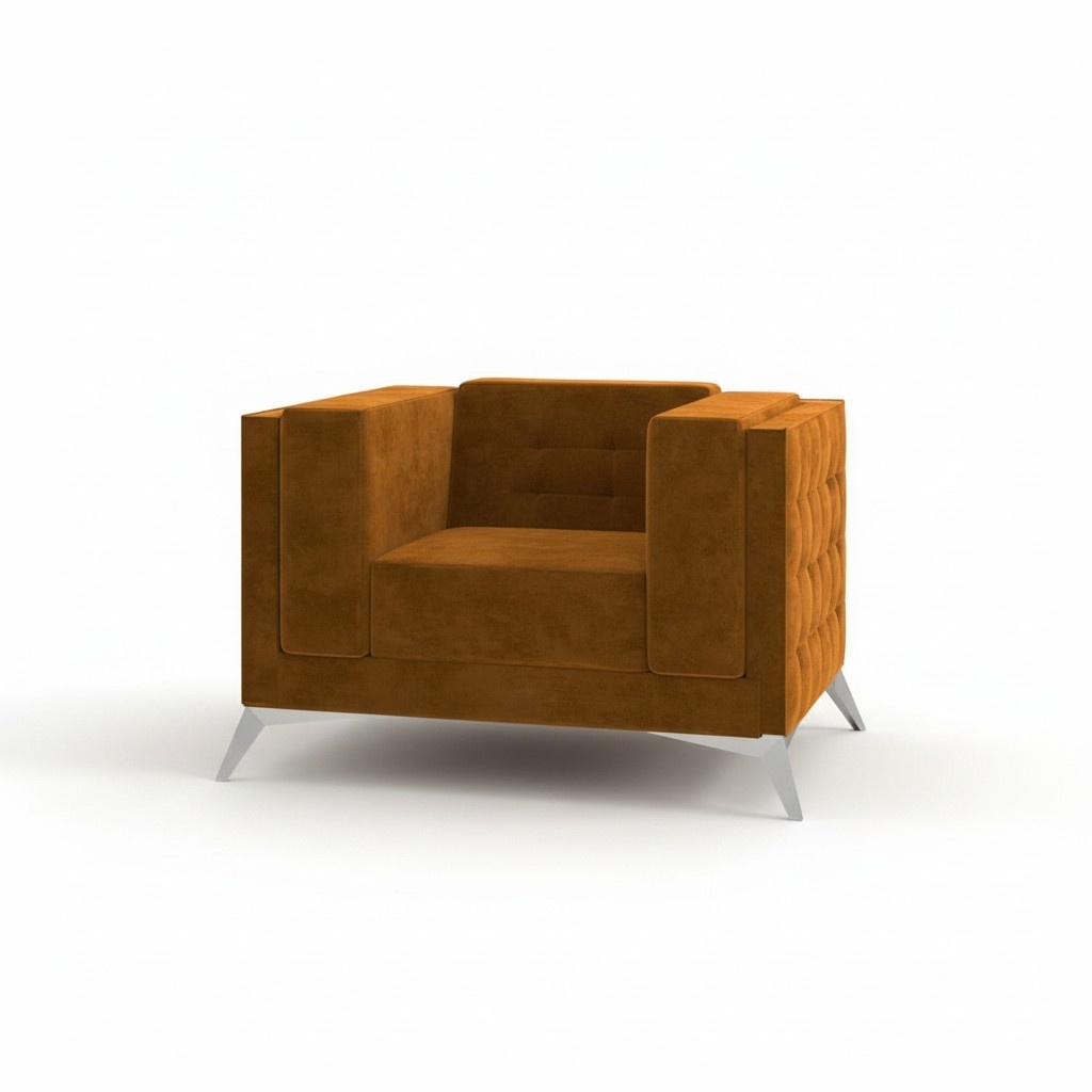 Chesterfield Armchair Couch 1 Seater Fabric Couches Upholstery New Television Sofa Textile