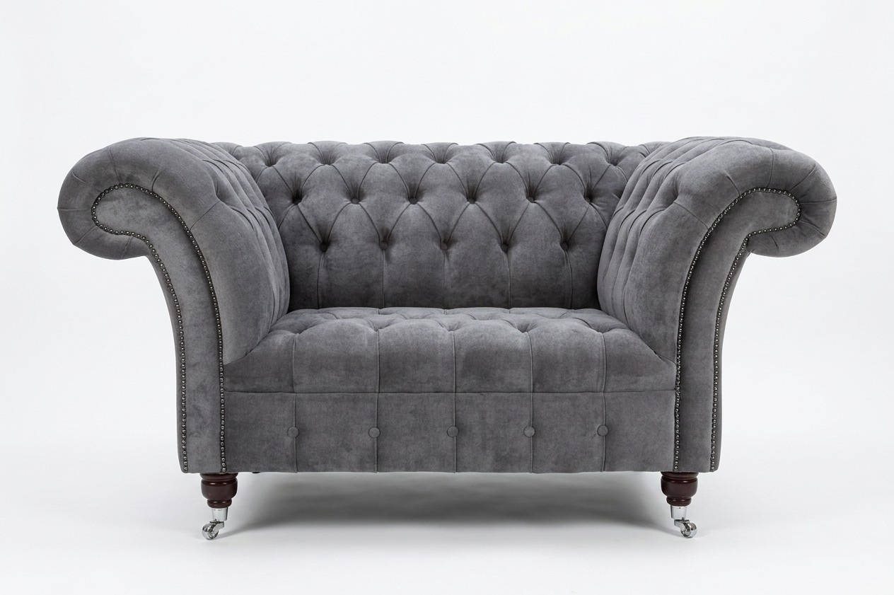 Chesterfield Armchair TV Design Upholstered Sofa Couch Chesterfield Textile New D1