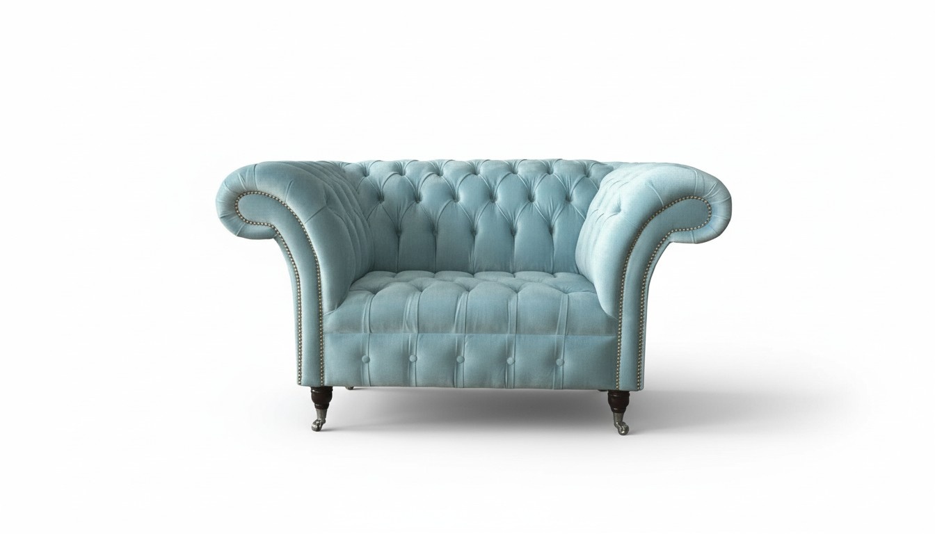 Chesterfield Armchair Turquoise Upholstery Sofa 1 Seater Design Upholstery New