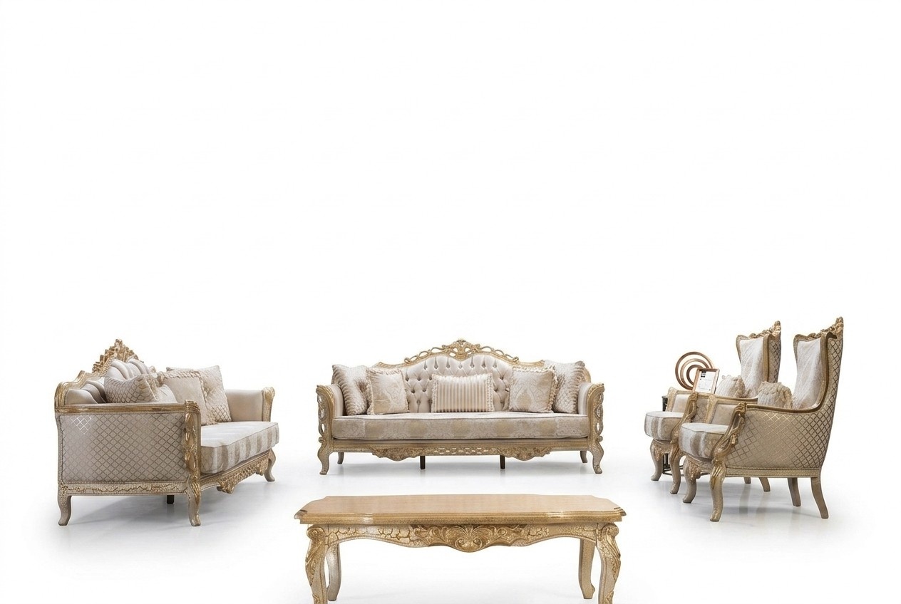 Chesterfield Baroque Couch Living Room Furniture Set 5pcs