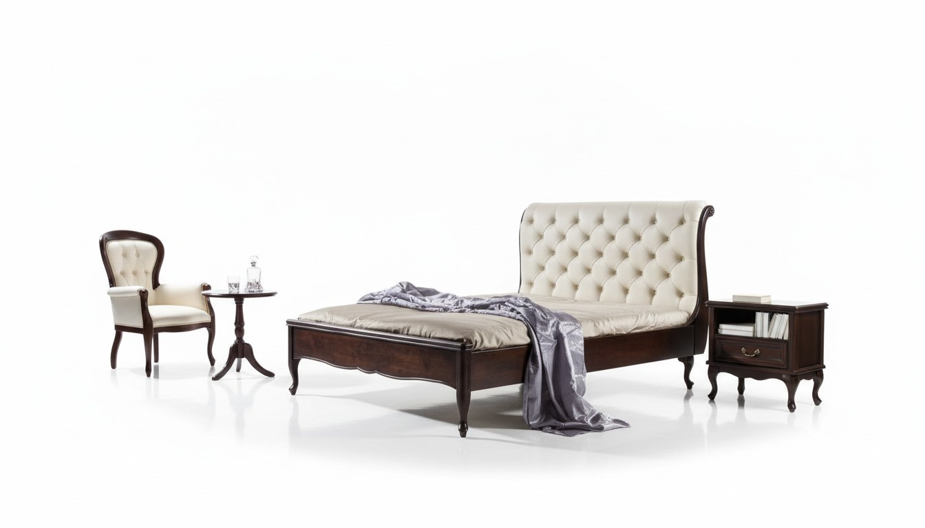 Chesterfield bed double bed genuine leather upholstered beds with Swarovski options