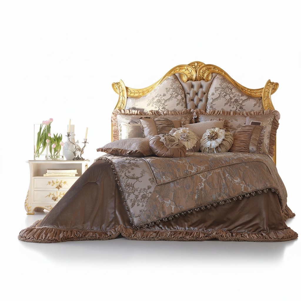 Chesterfield Bed Headboard Beds Upholstery Hotel Italian Furniture Gold Velvet