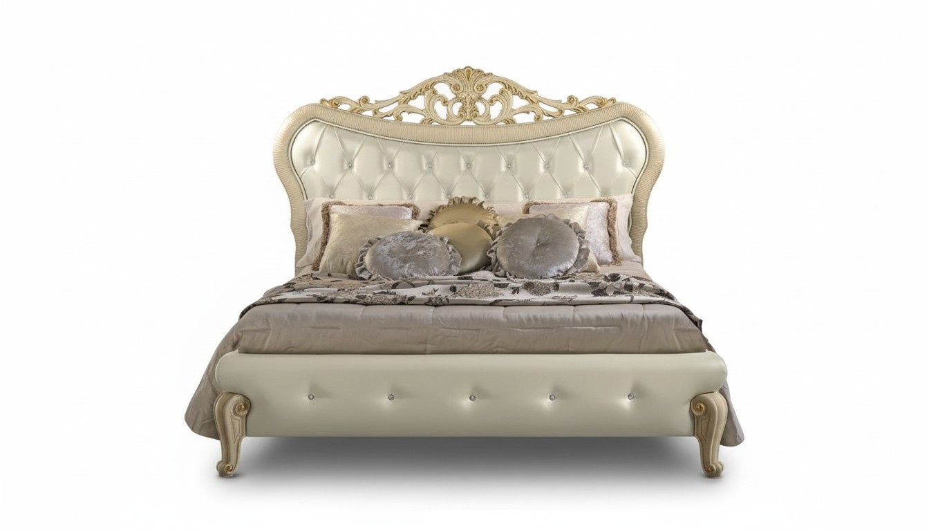 Chesterfield Bed Upholstery Design Luxury Double Hotel Beds Italian Wood New