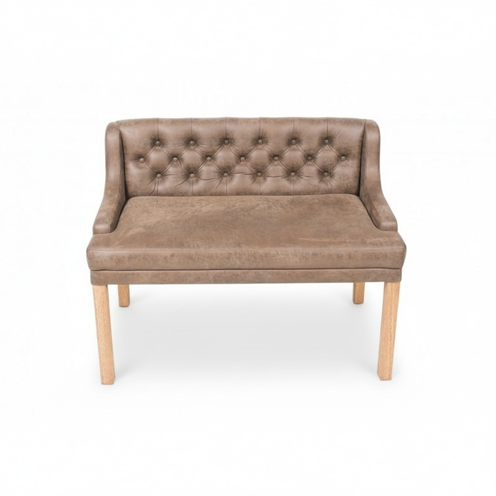 Chesterfield Bench Textile Seat Benches Restaurant Fabric Shop Sofa Leather Couch New