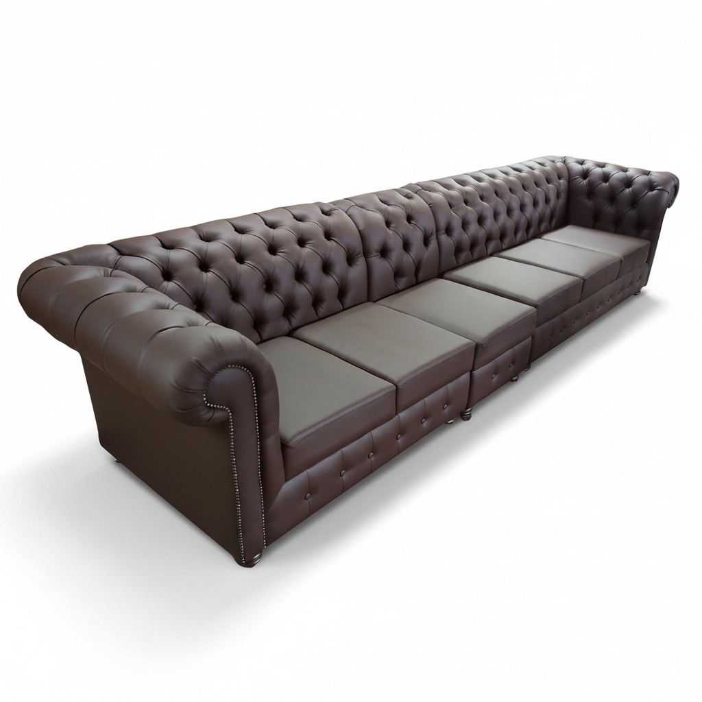 Chesterfield Big Sofa Couches Leather Sofa xxl Big Sofas Brown Couch 6 Seater