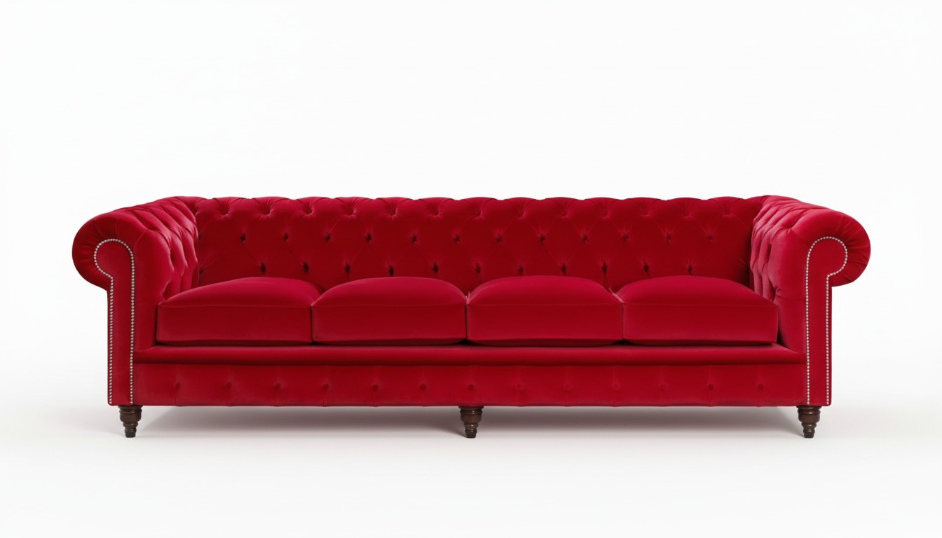 Chesterfield Big Sofa Couch Textile Velvet Upholstered Sofas 4-Seater XXL Couches New