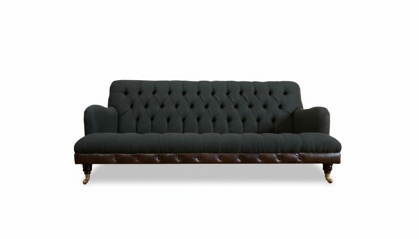 Chesterfield Black Living Room Modern Design Couches Sofa Luxury Furniture Fabric New