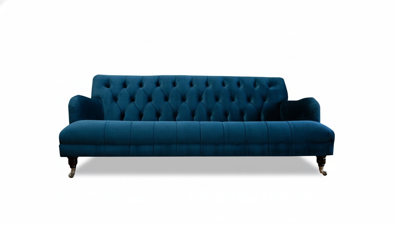 Chesterfield blue textile sofa design couches upholstery sofas new luxury living room