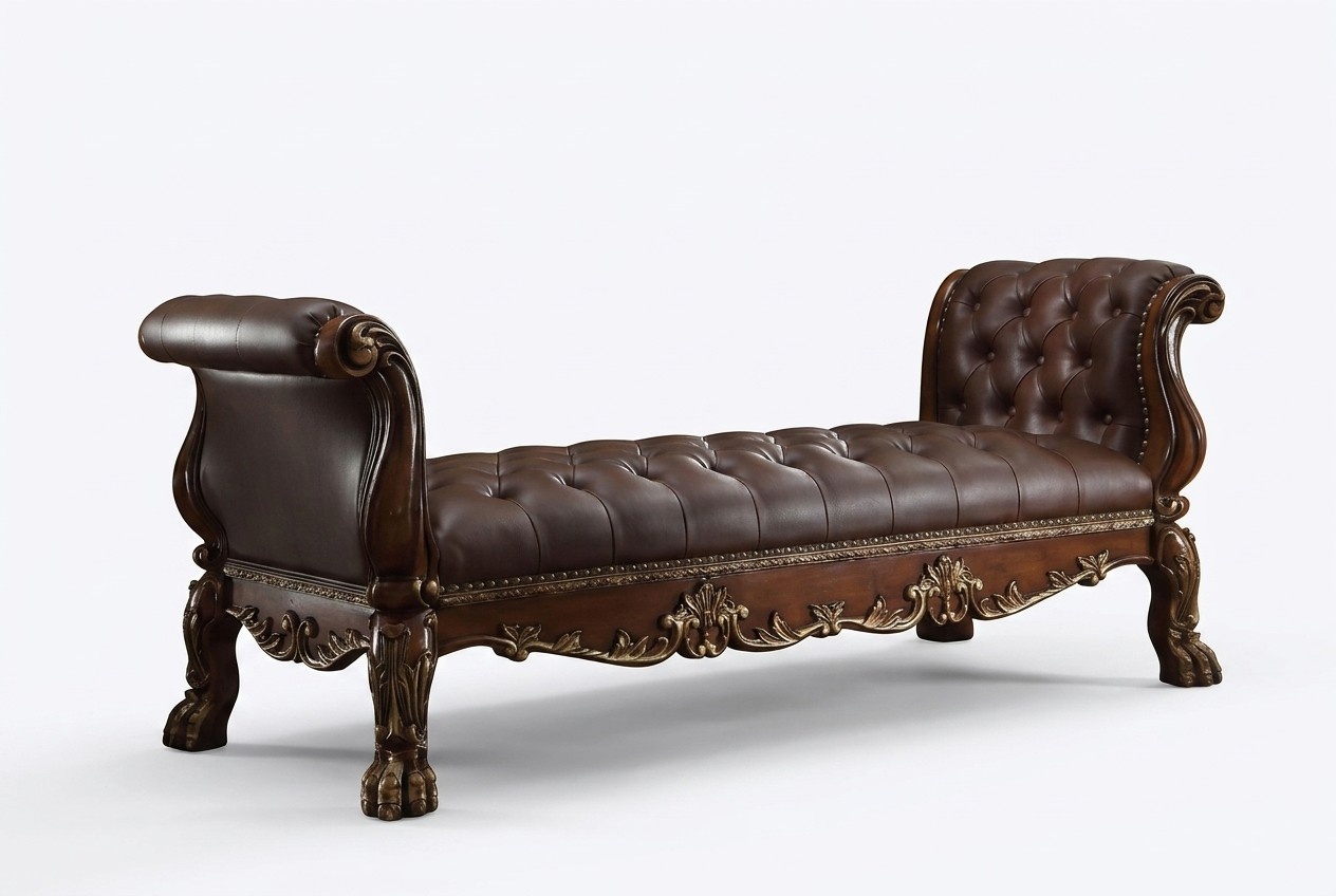 Chesterfield Chaiselounges Lounger Ottoman Sofa Genuine Leather Relax Chaise New