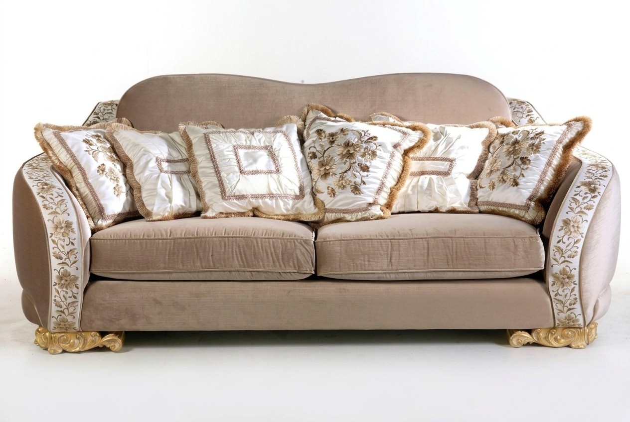 Chesterfield Classic Three-Seater Sofa Living Area Textile Sofa 3 Seat Furniture