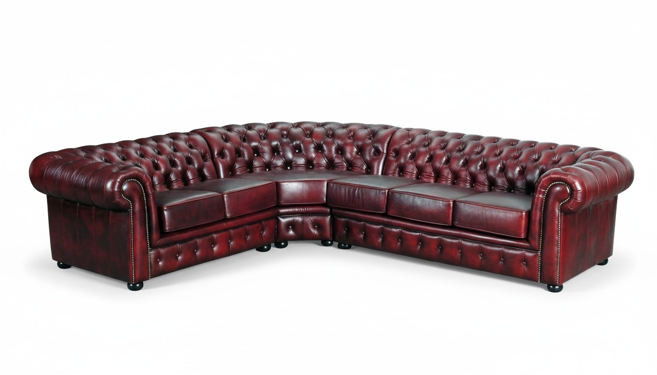 Chesterfield Corner Sofa Croton Leather Sofa Couch Upholstered Set Living Area