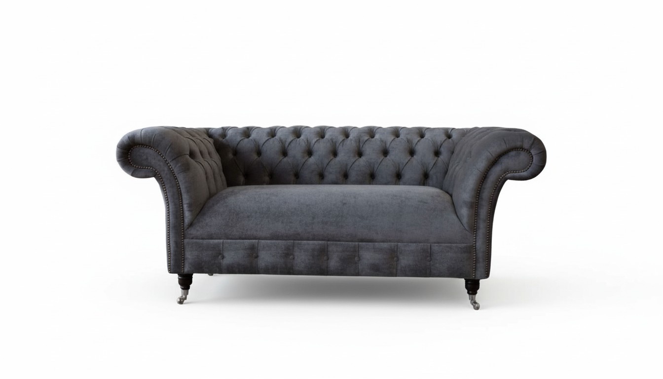 Chesterfield Couch Sofa 2 Seater Upholstery Fabric Design Luxury Sofas Textile
