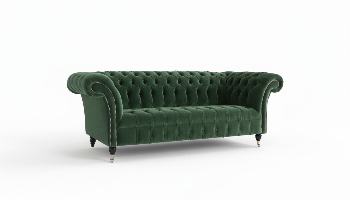 Chesterfield couch sofa upholstery 3 seater couches seat set sofas green new