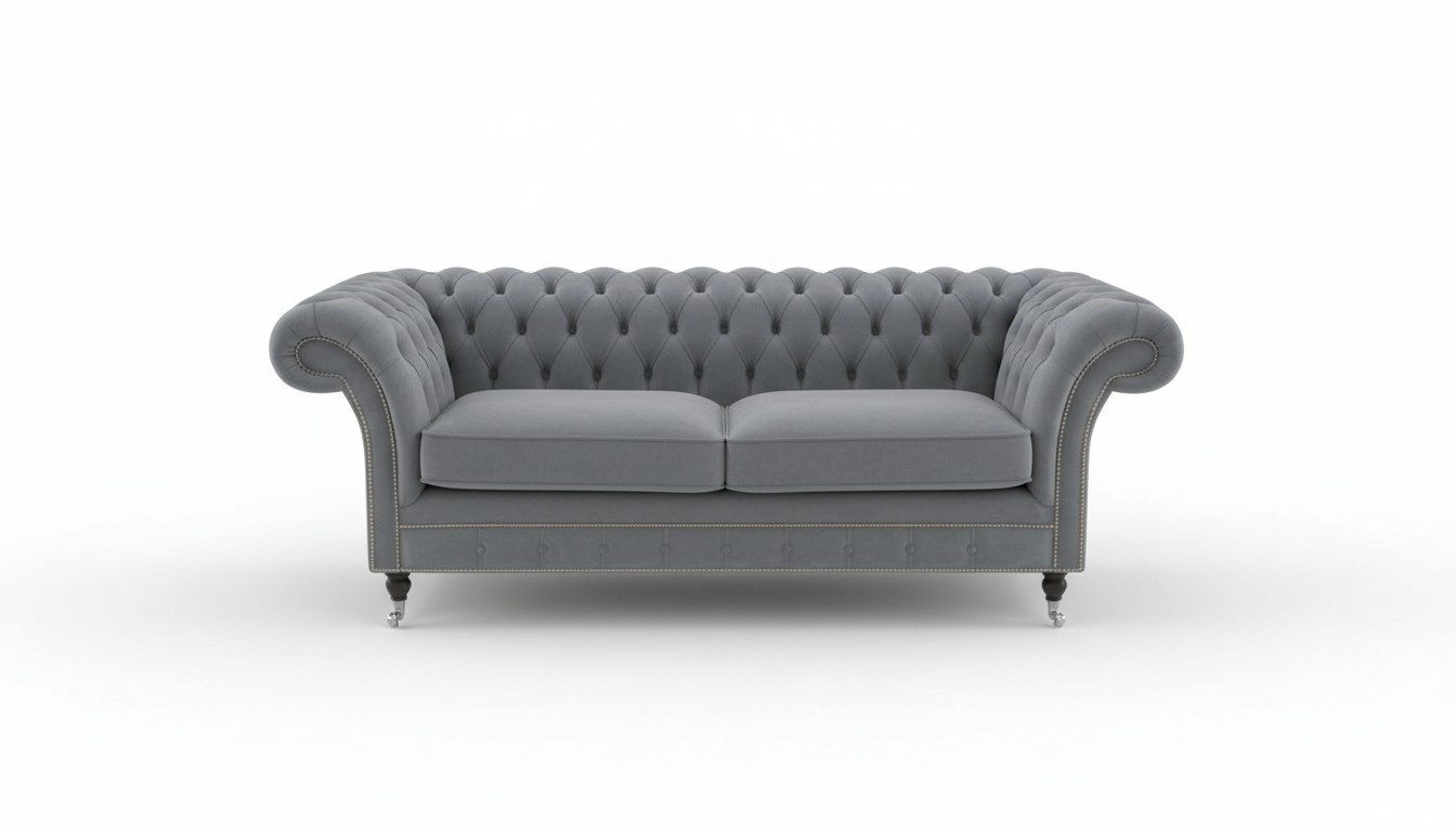 Chesterfield couch textile fabric designer sofa furniture noble design 3 seater velvet