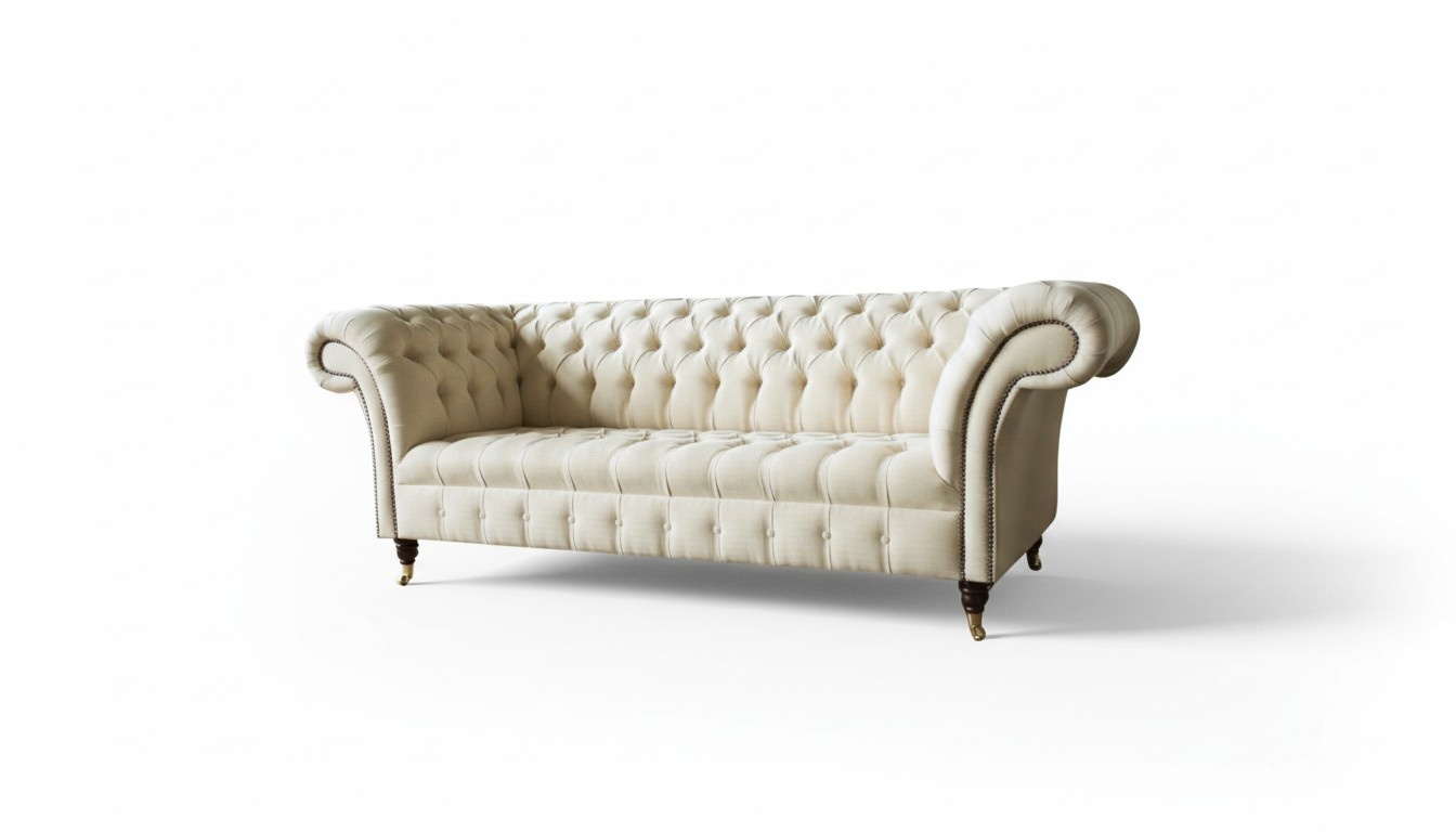 Chesterfield Cream Textile Living Room New Creative Modern Design Furniture Luxury Sofa