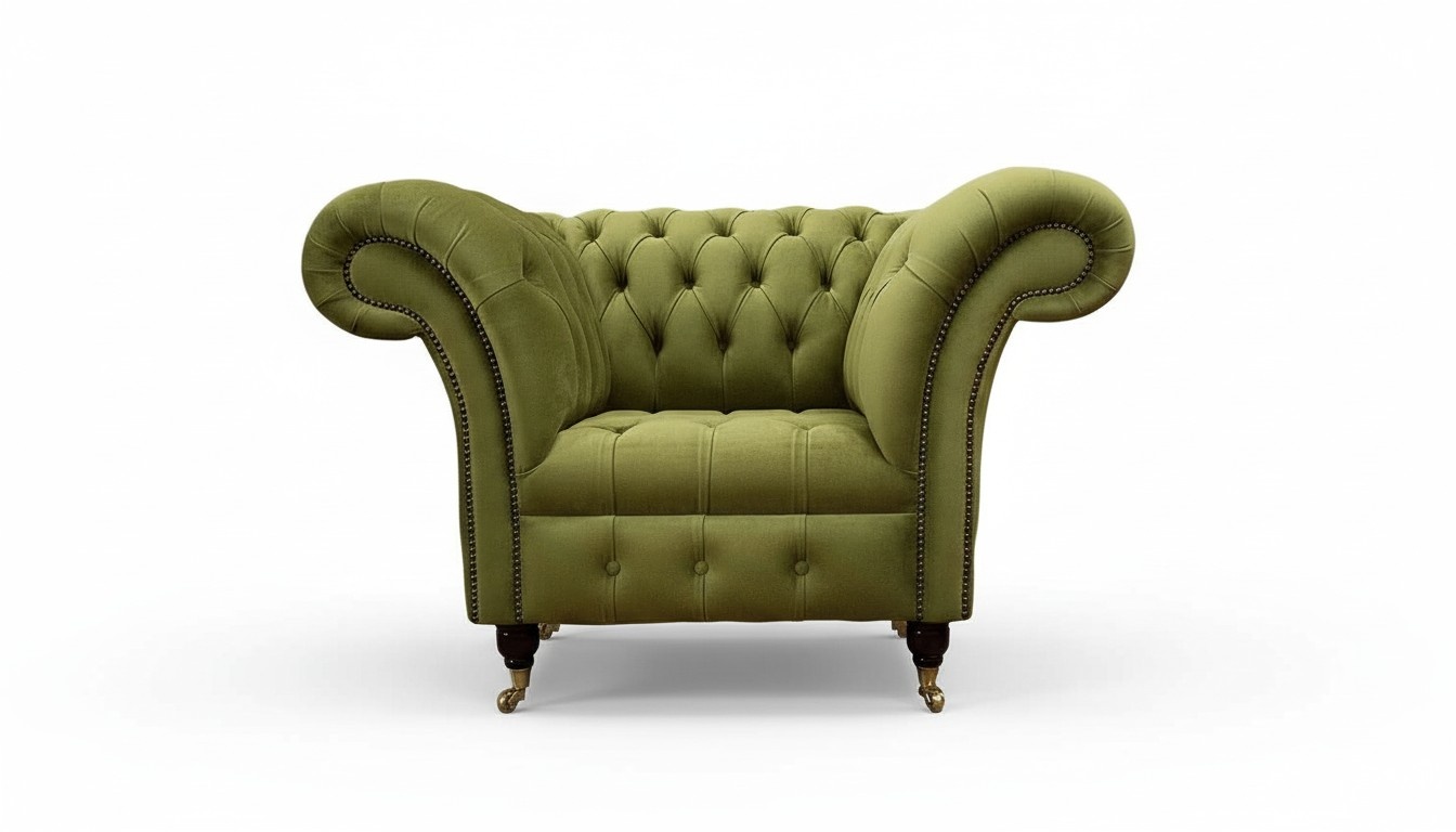 Chesterfield design armchair couch upholstery luxury textile couches single seater