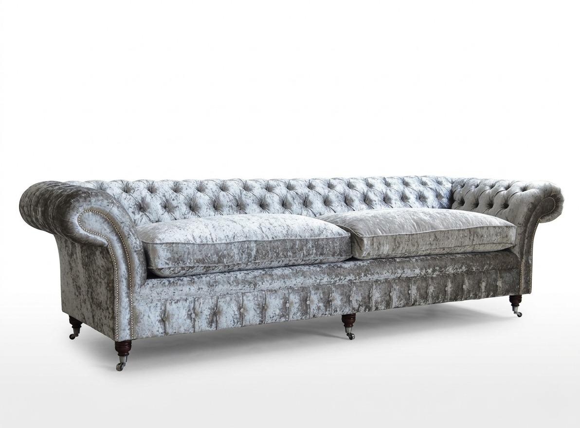 Chesterfield design luxury sofa upholstery couch set leather 5-seater 10005197