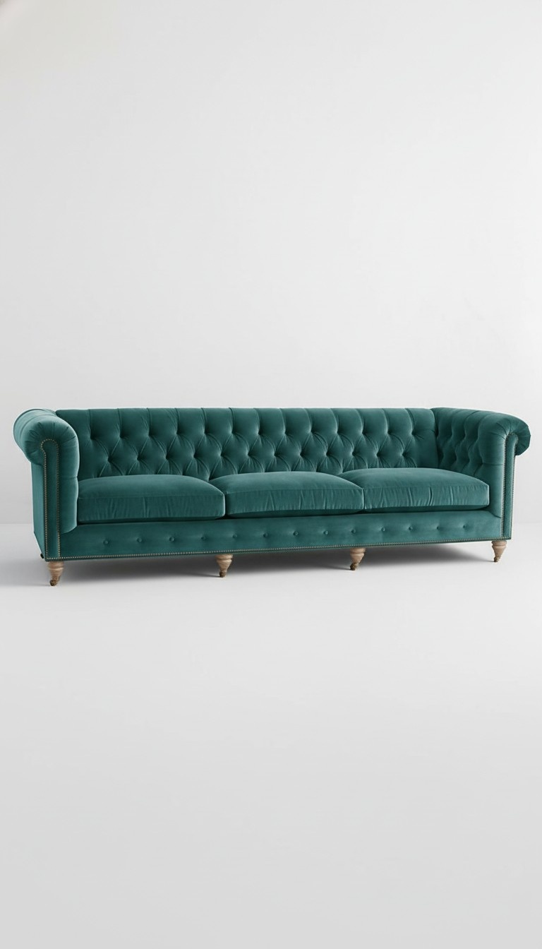 Chesterfield design luxury sofa upholstered couch set leather textile 5-seater 099