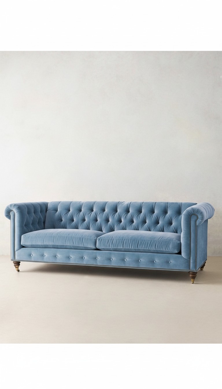 Chesterfield Design Luxury Upholstered Sofa Couch Seating Set Leather Textile New #263